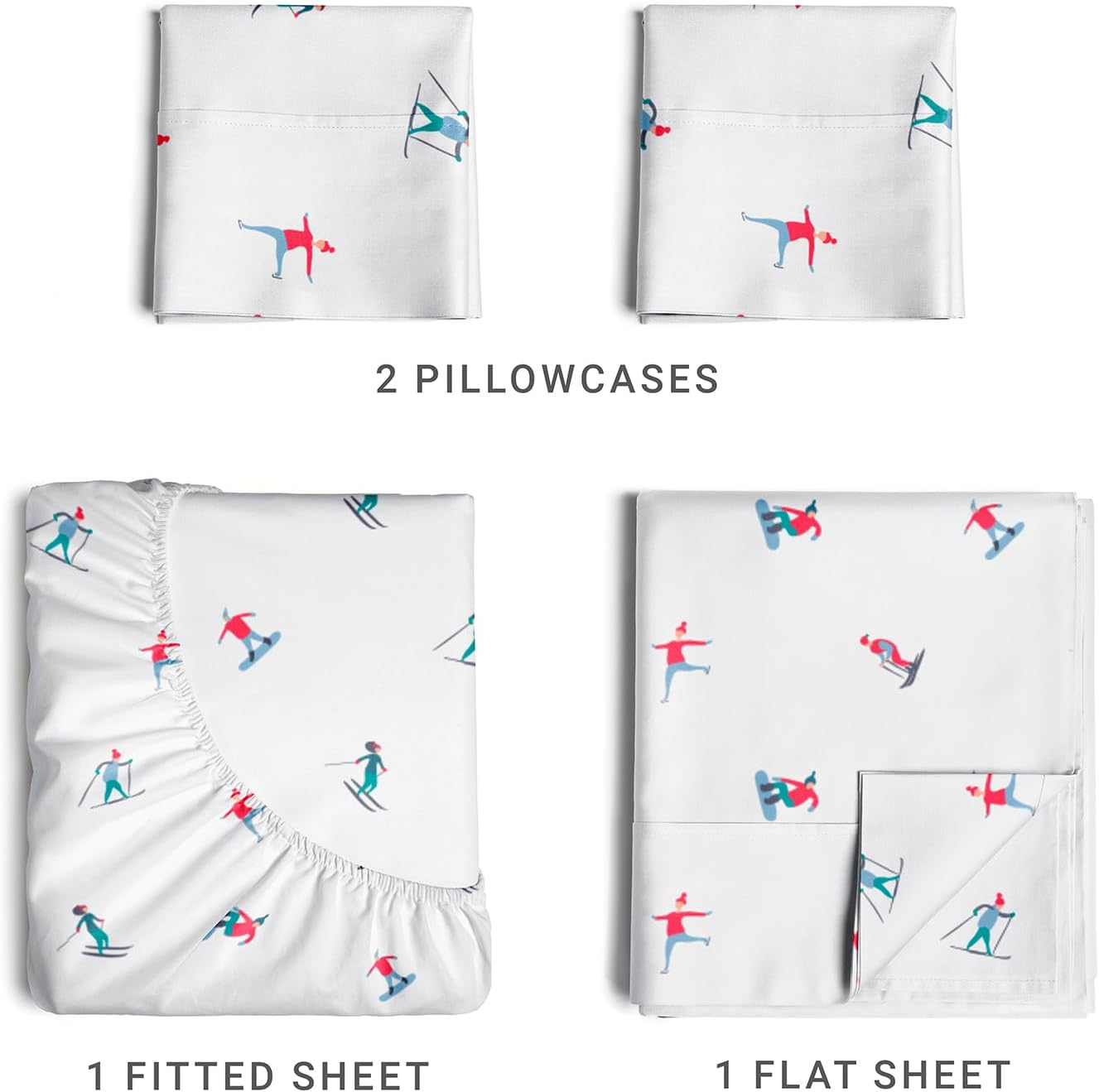 Queen Christmas Sheets 4 Piece Deep Pocket Sheet Set O937734
