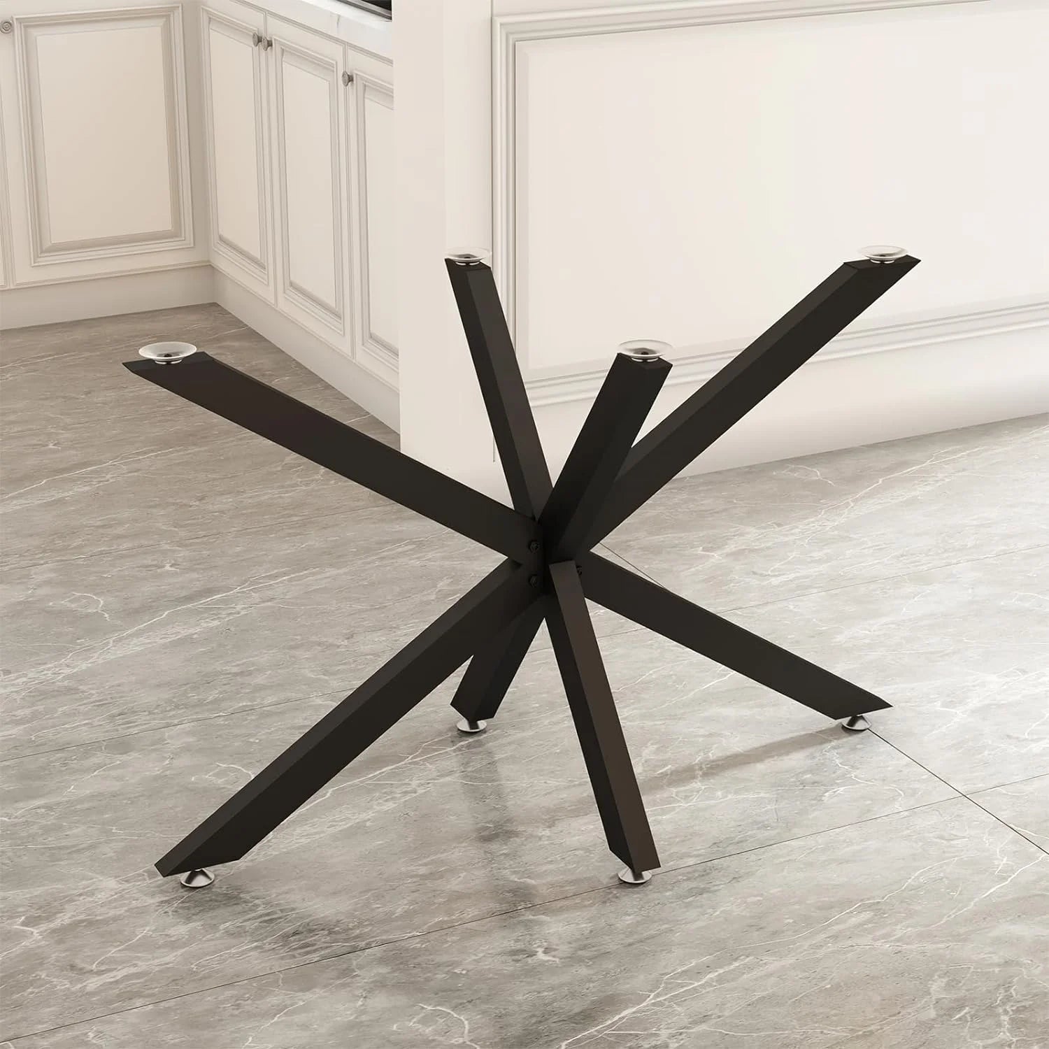 Black 28" Metal Dining Table Legs with Suction Cups U5935