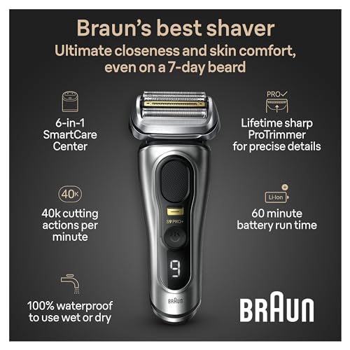 Series 9 PRO+ Electric Razor with 5 Pro Shave Elements, Precision Long Hair Trimmer, SmartCare Center, Wet & Dry, 60min Battery Runtime H426