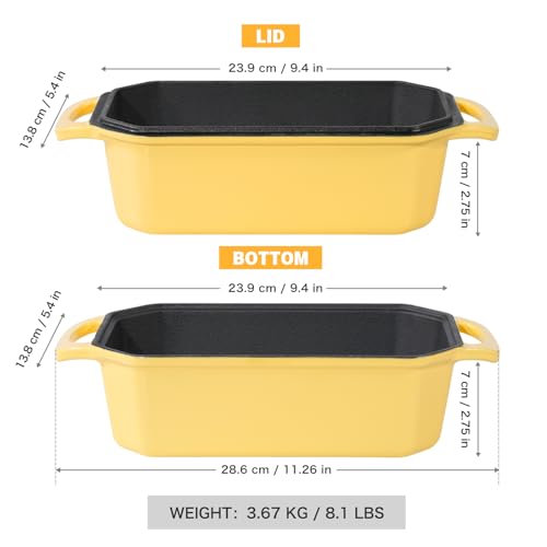 DarkCyan Enameled Cast Iron 9x5 Inch Loaf Pan with Lid U127654