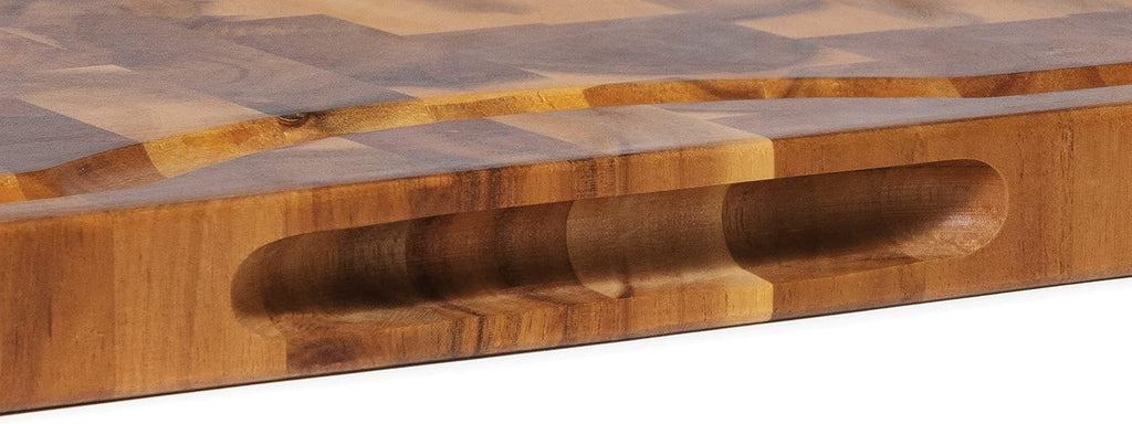 Acacia End Grain Cutting Board with Juice Groove, 24" x 16" x 1" P5907