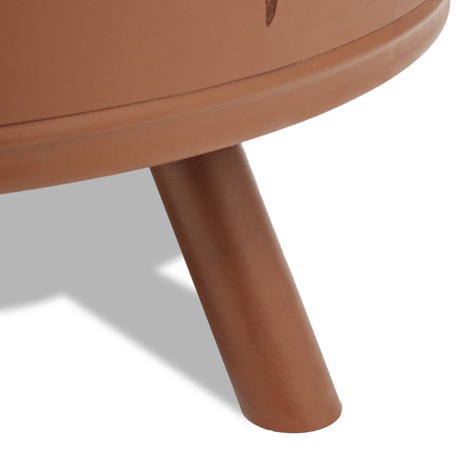 Brown Round Outdoor Fire Pit with Log Grate, Poker & Spark Screen W9427