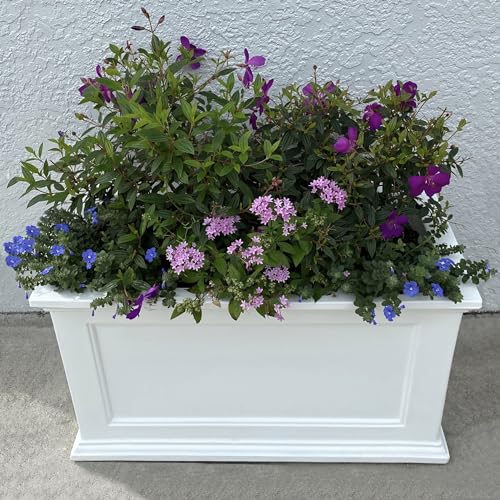 Black Rectangle Planter with Built-In Water Reservoir W72941