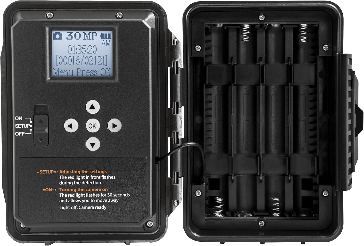 Trail Camera (30MP) with 16 GB SD Card, Card Reader, and Steel Reinforced Strap U6606