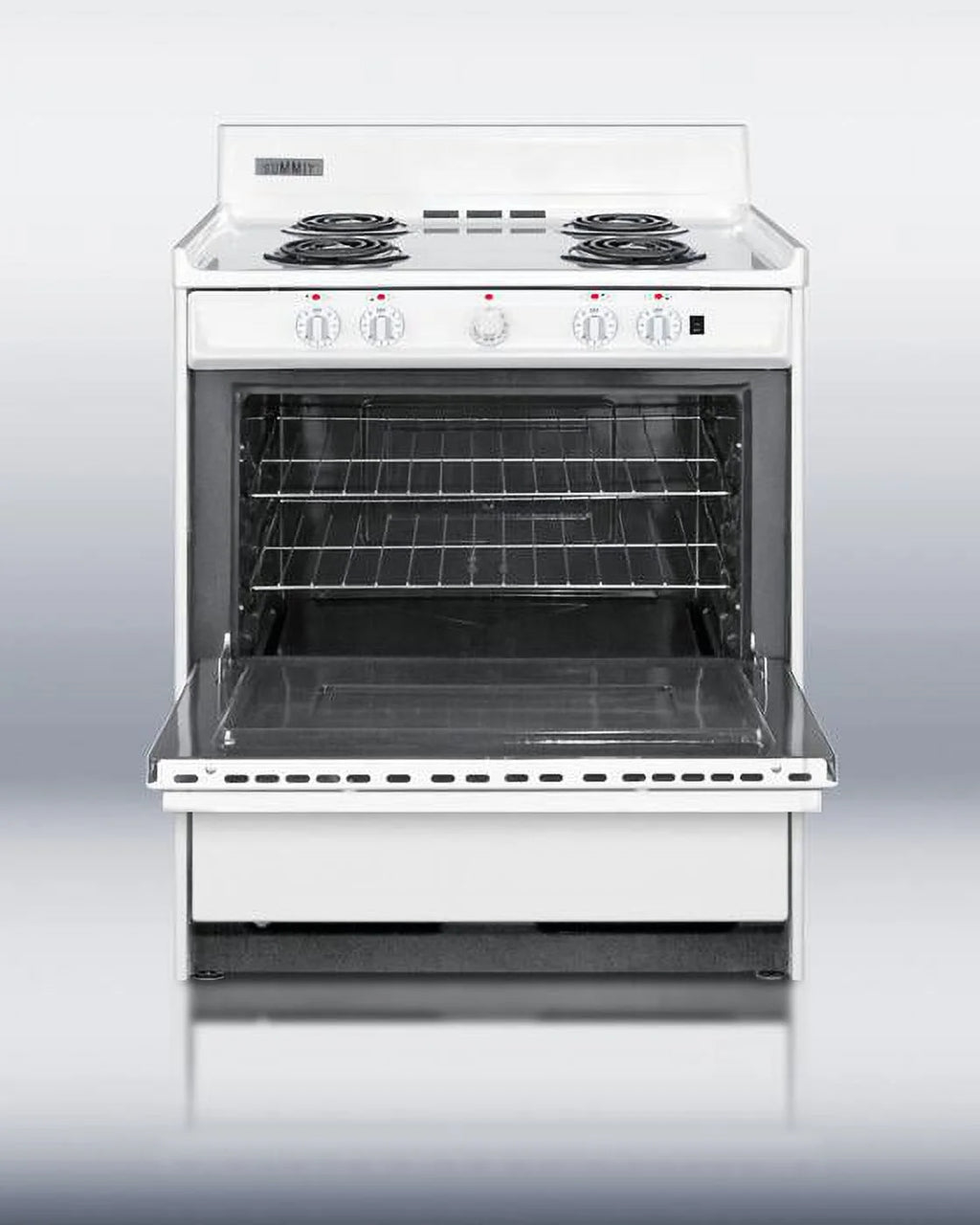 30" Freestanding Electric Range with 4 Burners 3.6 Cu. Ft. Capacity Manual Clean Storage Drawer Porcelain Oven in White E813