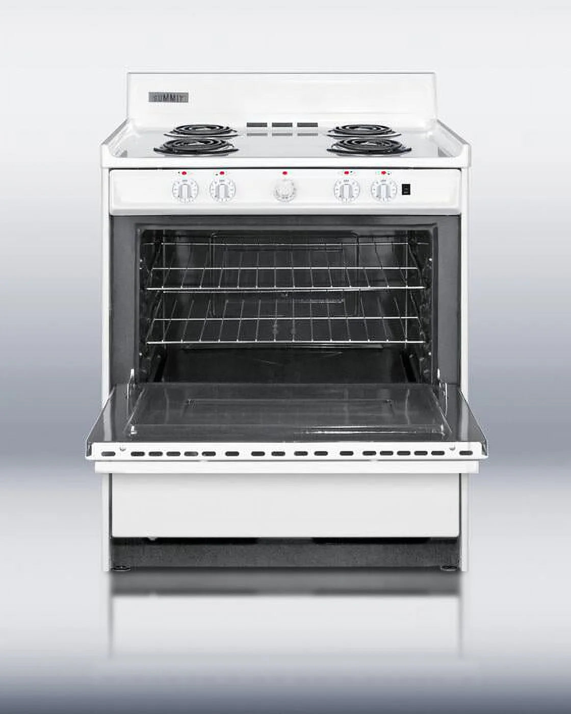 30" Freestanding Electric Range with 4 Burners 3.6 Cu. Ft. Capacity Manual Clean Storage Drawer Porcelain Oven in White E813