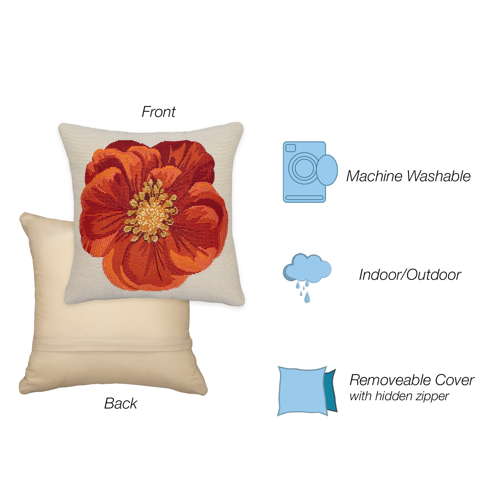Marina Flower Indoor Outdoor Pillow