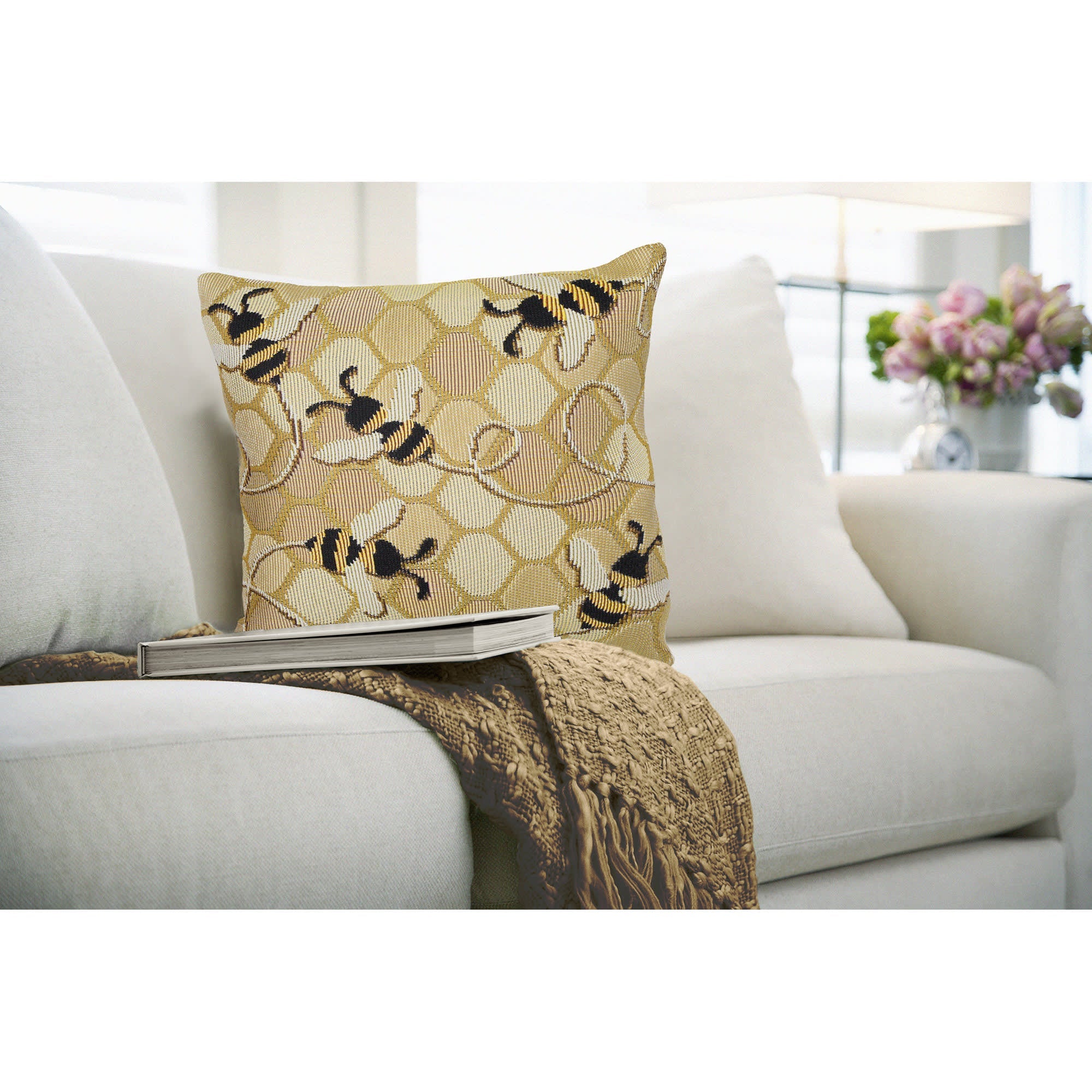 Marina Bee Free Indoor Outdoor Throw Pillow