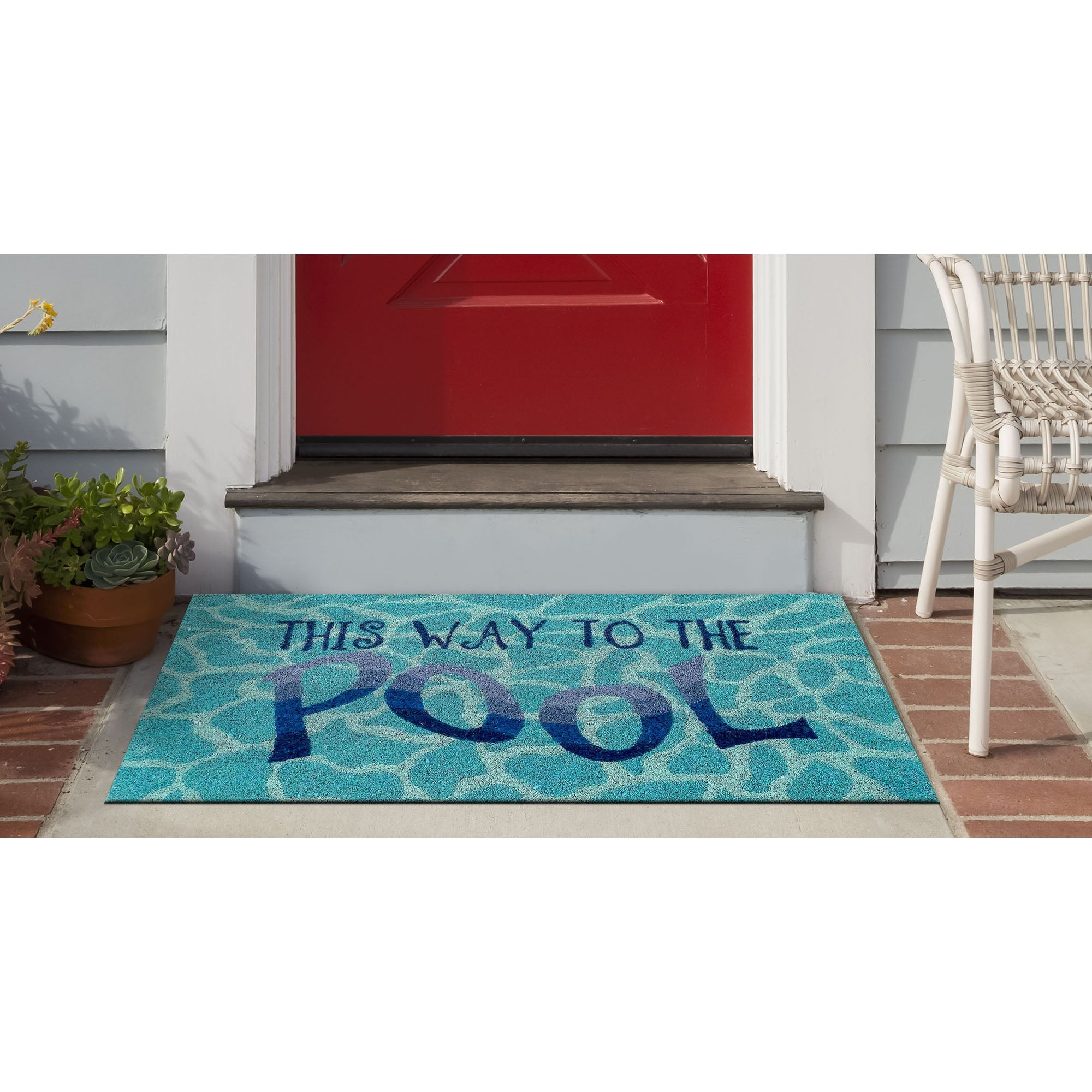 Natura This Way To The Pool Coir Doormat with Non-Slip Backing