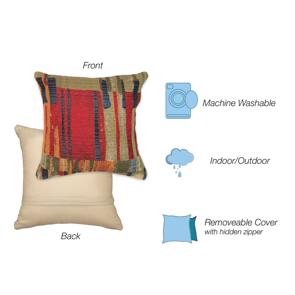 Marina Paintbox Indoor Outdoor Throw Pillow