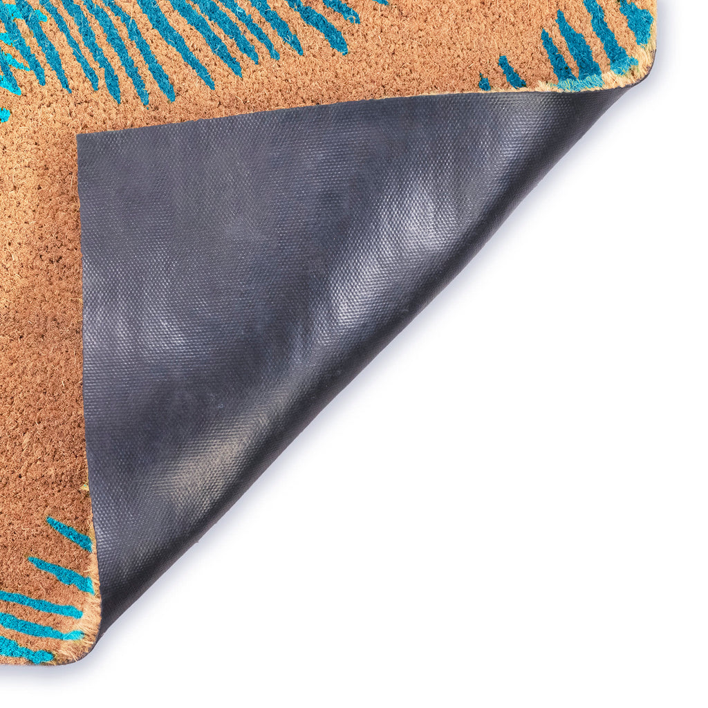 Natura Palm Border Coir Doormat with Non-Slip Backing