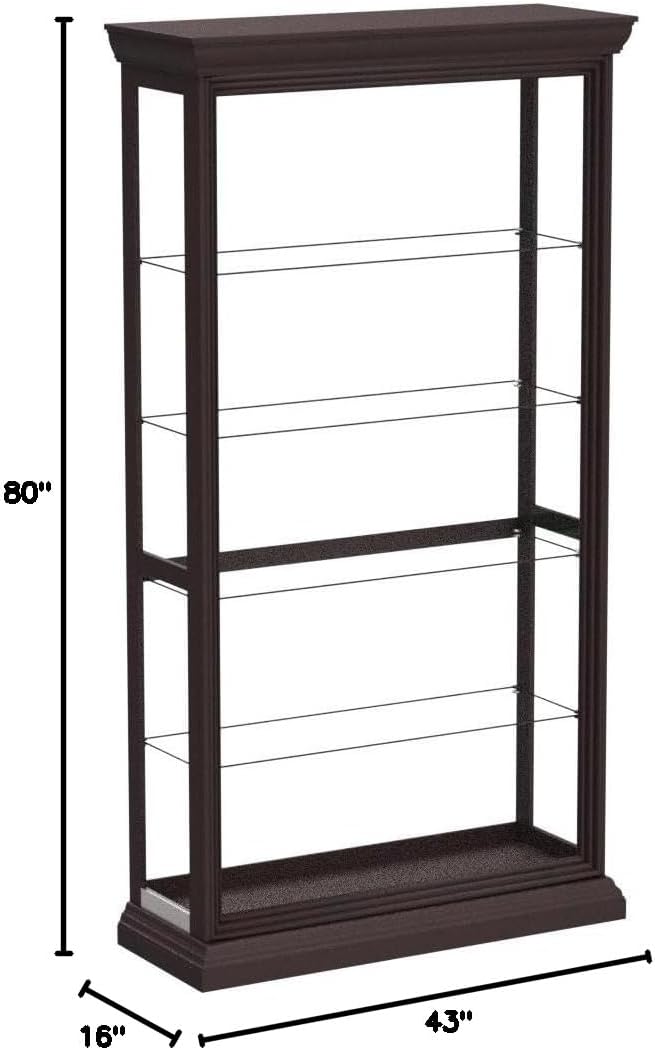 Two Way Sliding Door Curio, 43 by 16 by 80-Inch D193