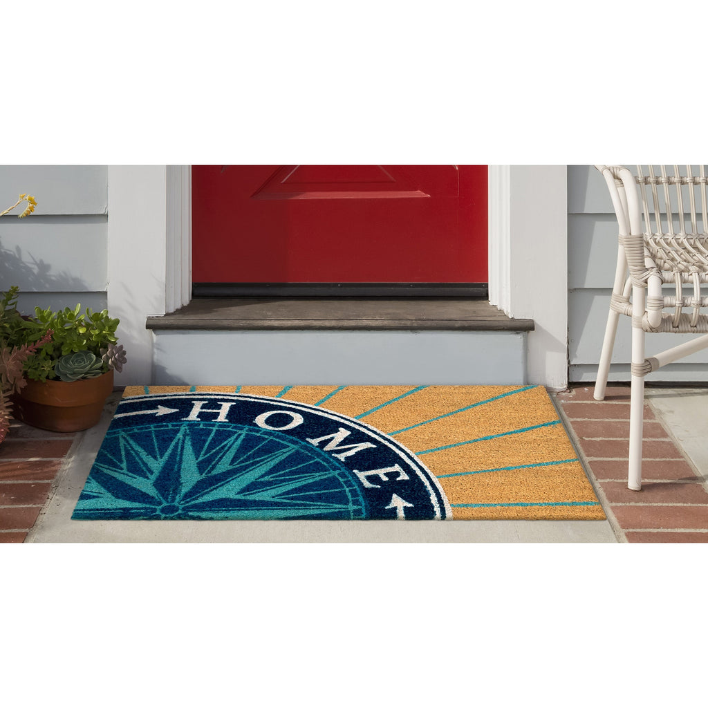 Natura Compass Coir Doormat with Non-Skid Backing