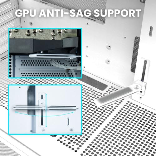 White Micro ATX PC Case with Tempered Glass Panel S1045