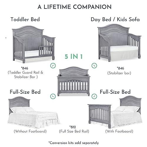 Antique Brown 5 in 1 Convertible Crib I66420