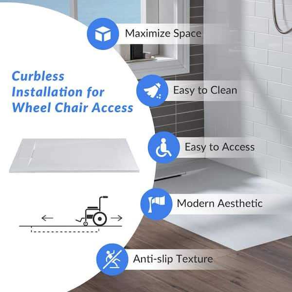 White Low Profile Shower Pan Base X284766