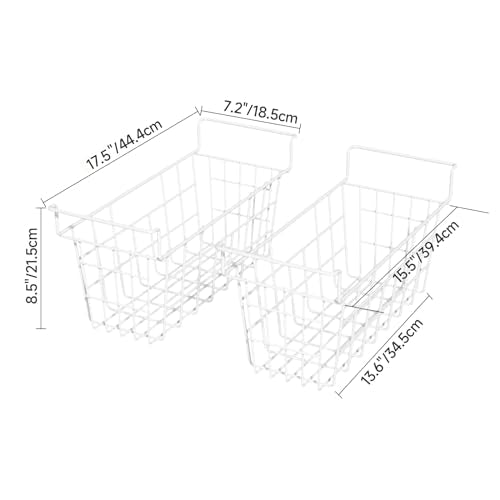 17.5 inch 2Packs Metal Wire Freezer Basket with Hanging Handles V921