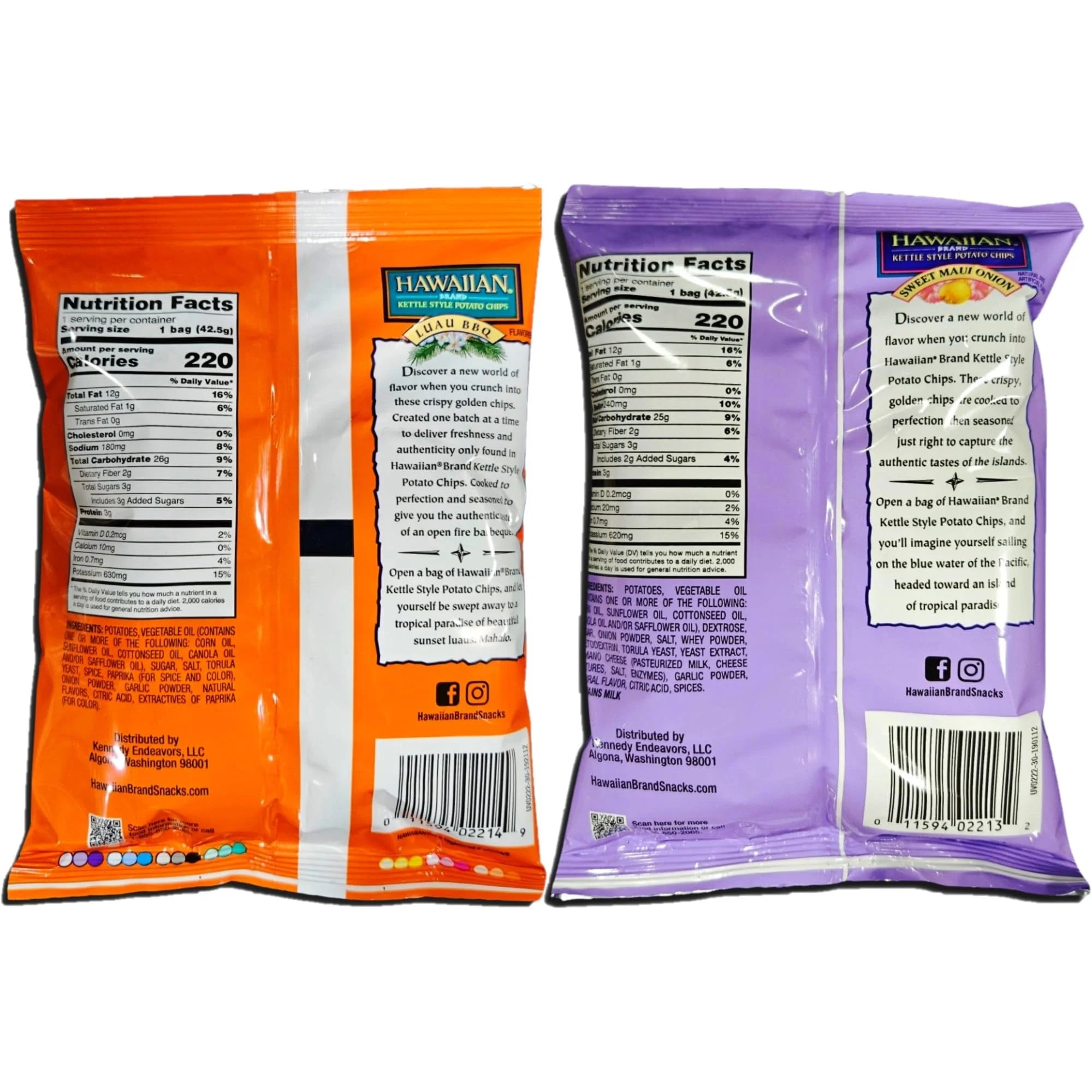 Hawaiian Kettle Style Potato Chips Combo Pack 1.5 Ounce Bag Z337615