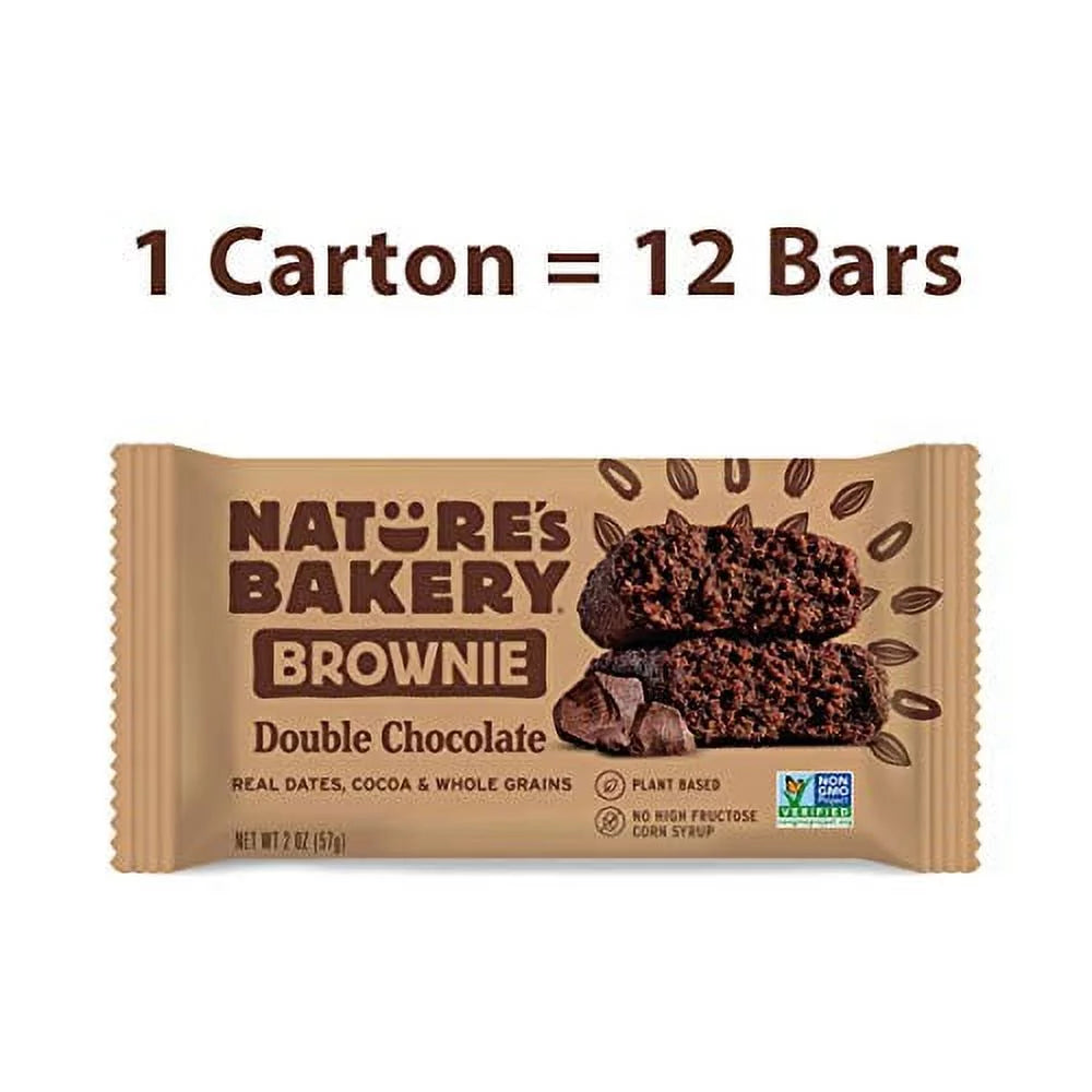 Whole Wheat Fig Bars, Double Chocolate Brownie, Vegan, Non-GMO, Snack bar, 12 twin packs E430283