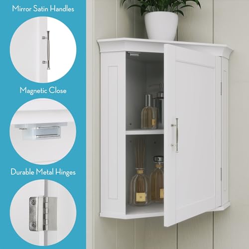 White Corner Storage Wall Cabinet P669211