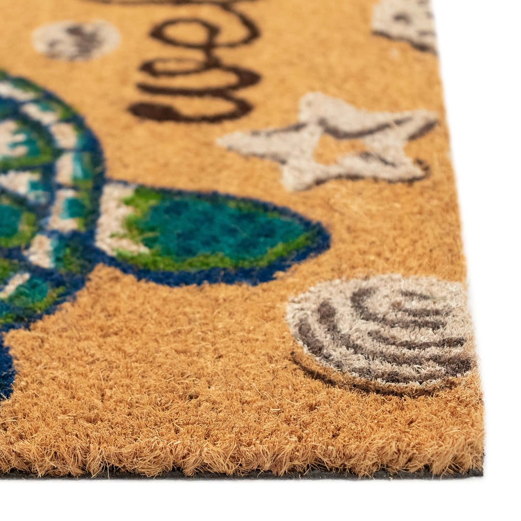 Natura Seaturtle Welcome Coir Doormat with Non-Slip Backing