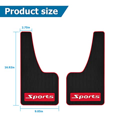 2Pcs PVC Black Mud Flaps Fender Splash Guards with Hardware R2069