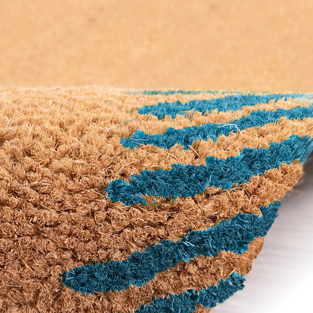 Natura Palm Border Coir Doormat with Non-Slip Backing