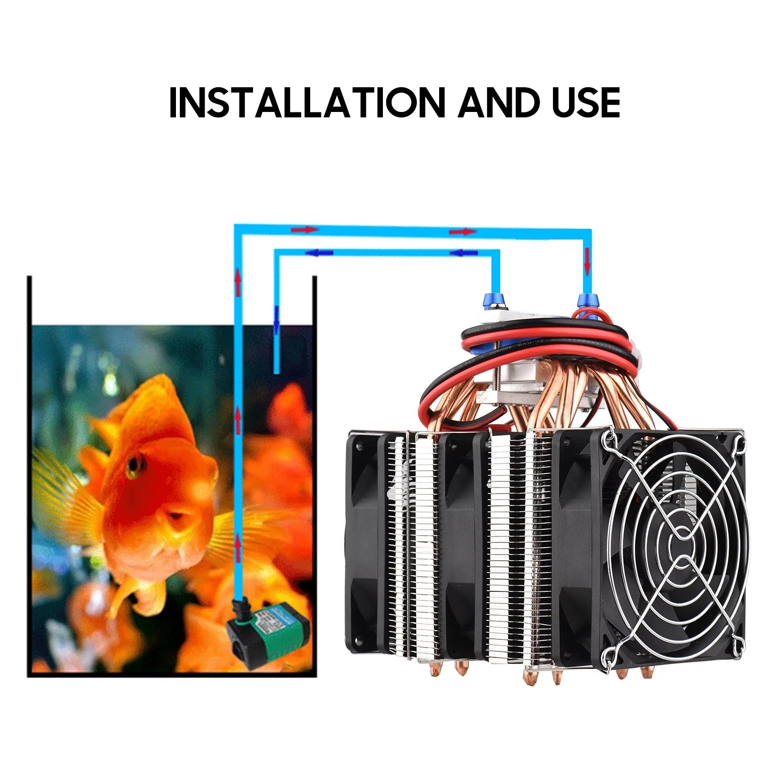 180W Semiconductor Refrigeration Fish Tank Chiller with 6pcs Heat Dissipation Copper V8420