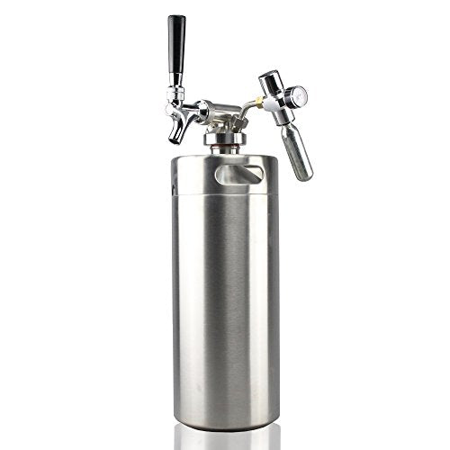 Stainless Steel Mini Keg Dispenser Portable Kegerator Kit (128oz) U323