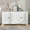 Black 4 Door Sideboard Storage Cabinet with Adjustable Shelves N7588