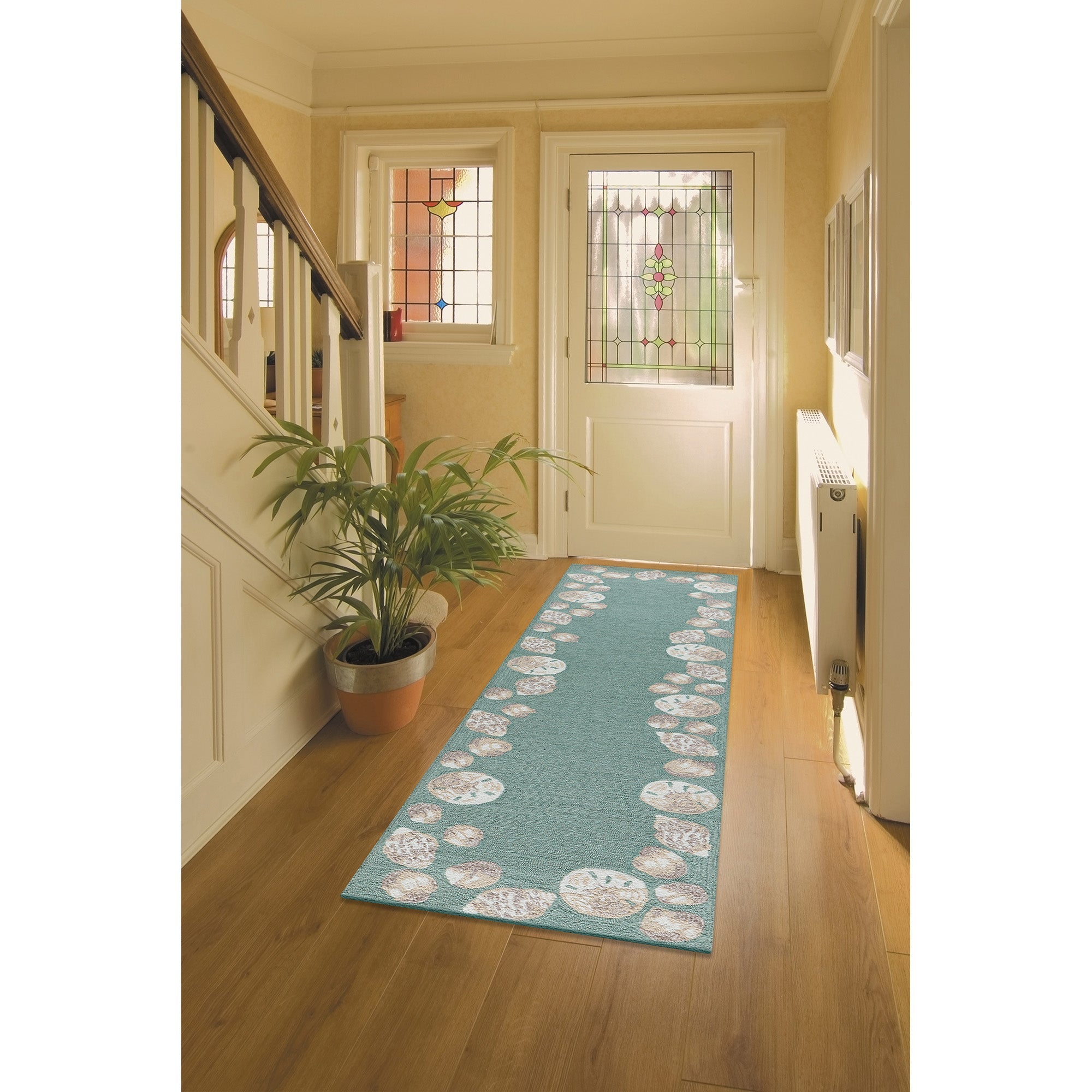 Capri Seashell Border Indoor Outdoor Area Rug
