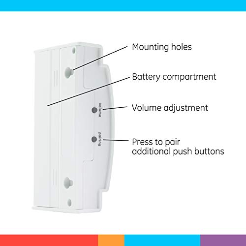 White Wireless Doorbell Kit with 2 Push Buttons and 8 Melodies H113