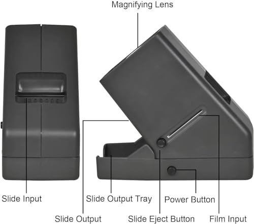 35mm Slide and Film Viewer, 3X Magnification LED Lighted Illuminated Viewing, USB Powered Battery Operation H541