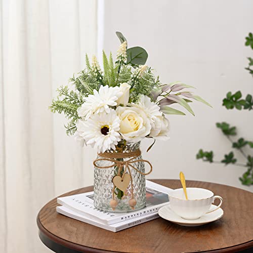 Artificial Flowers with Vase, Faux Silk Flowers Arrangement S322648