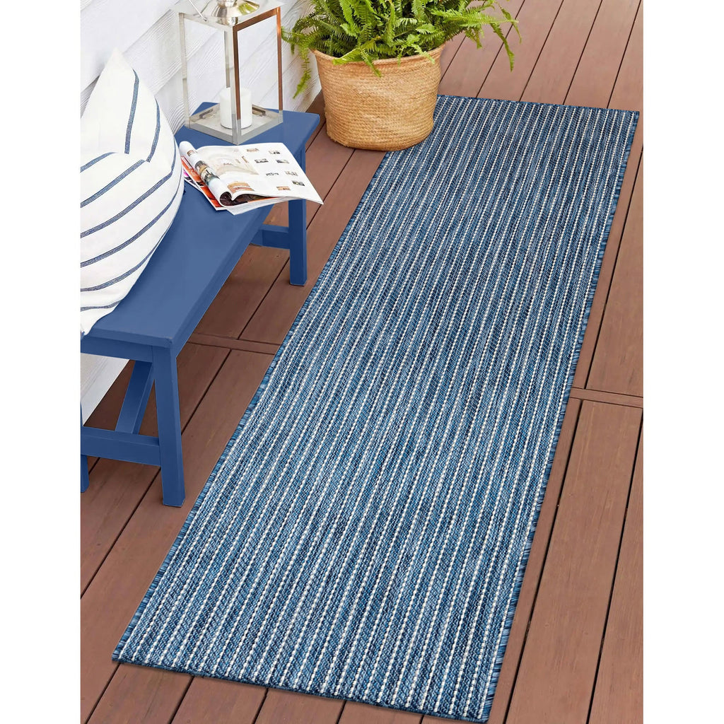 Carmel Texture Stripe Indoor Outdoor Area Rug