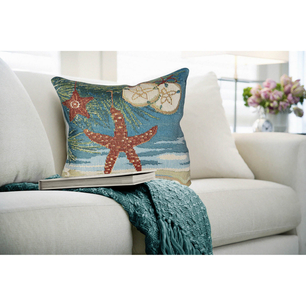 Marina Coastal Ornaments Indoor Outdoor Throw Pillow