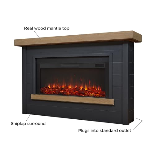 White 67" Electric Fireplace with Mantel X1386