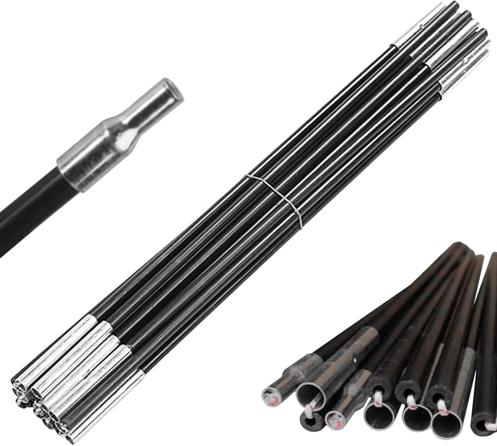 8mm 12.8ft Length Adjustable Fiberglass Tarp Poles 18 Sections N295065