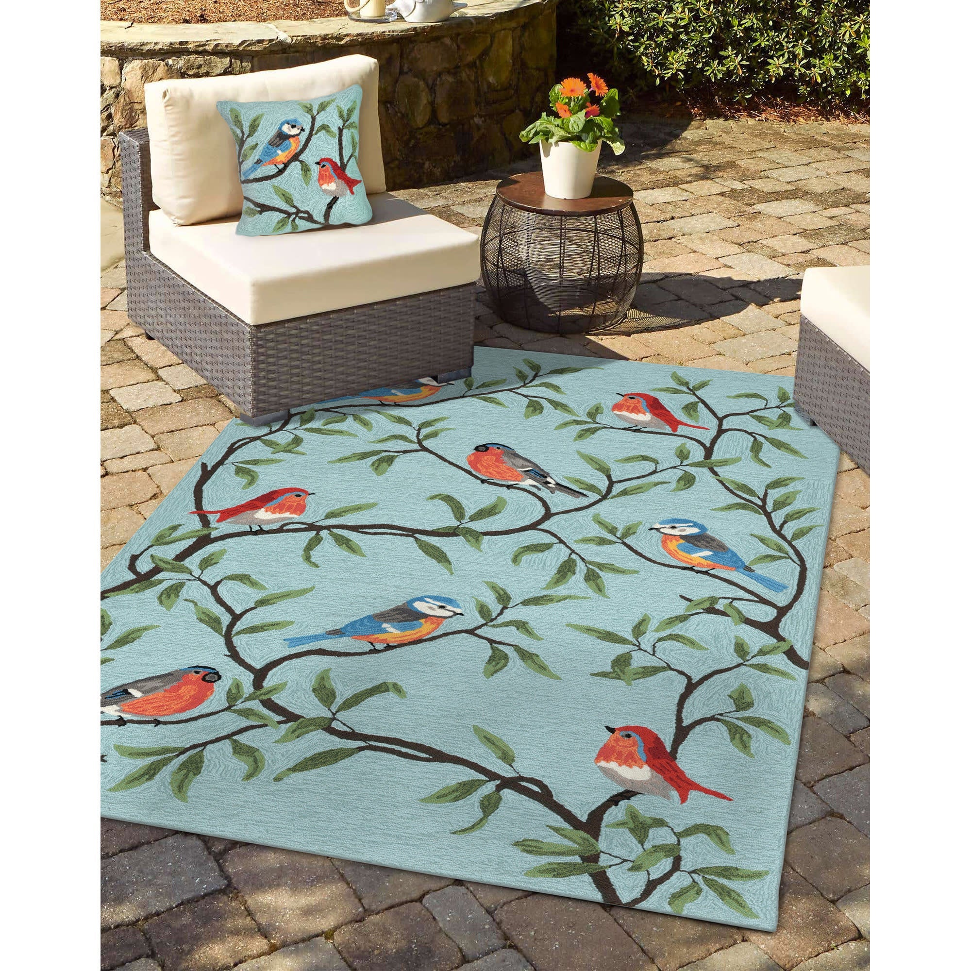Ravella Birds On Branches Indoor/Outdoor Area Rug