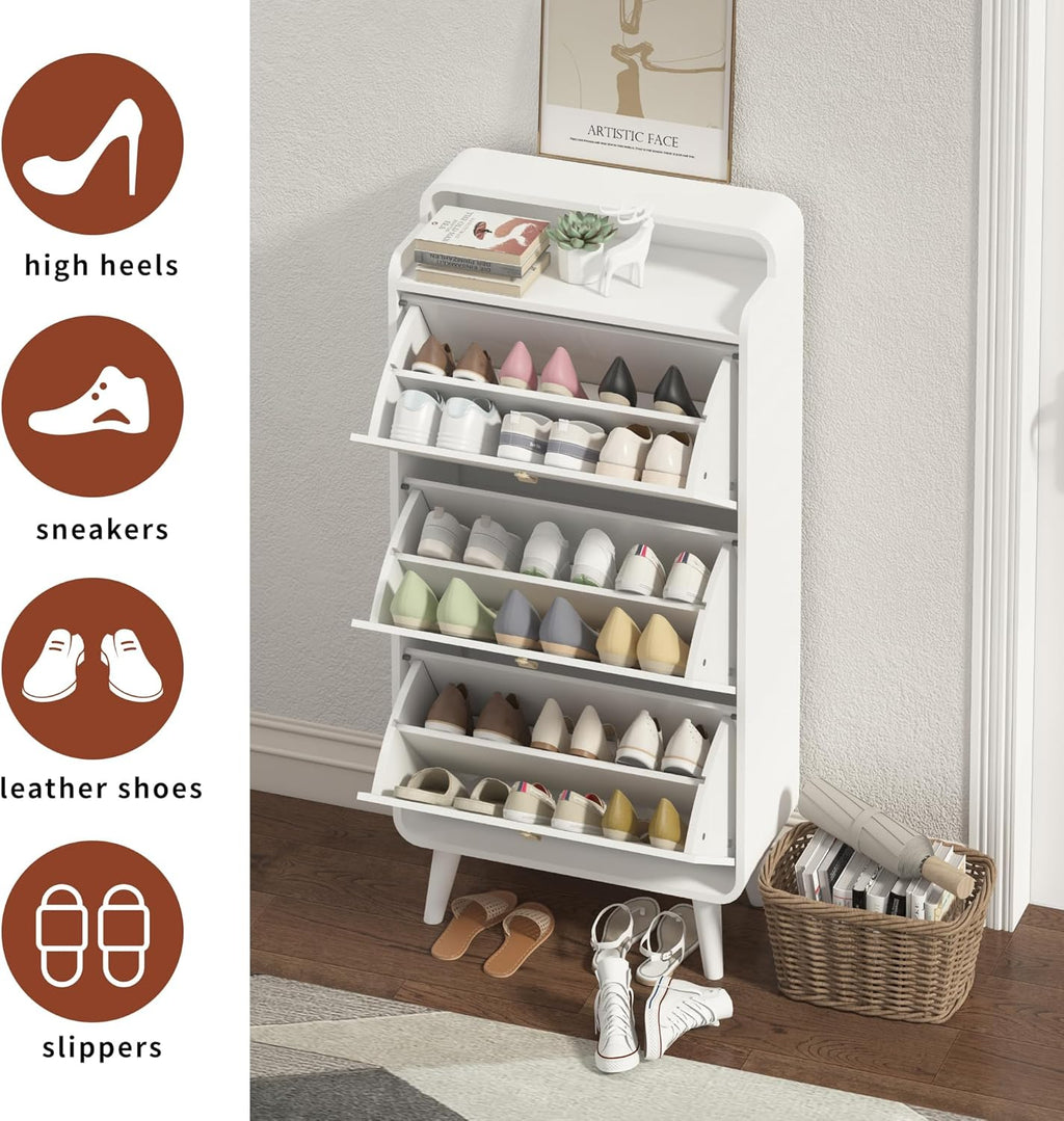 White 3 Drawer Shoe Cabinet S674033