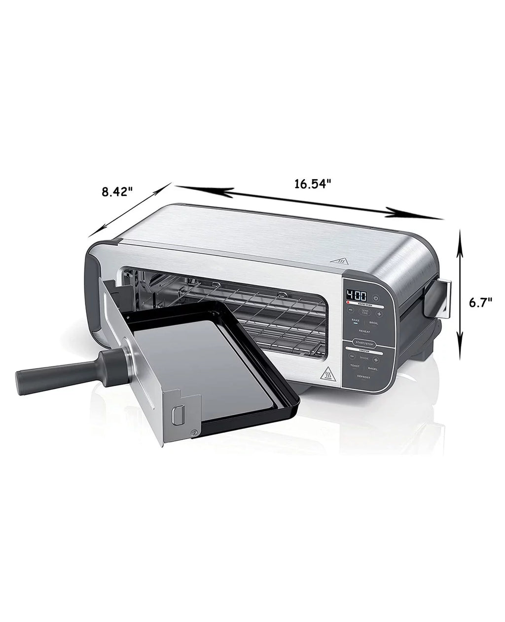 2-in-1 Compact Toaster Oven 2-Slice Capacity Stainless Steel G50592