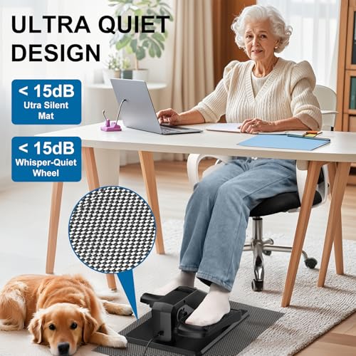 Under Desk Elliptical Machine 5 Modes 12 Speeds Low Impact Mini Electric Leg Exerciser with Non-Slip Mat V941299