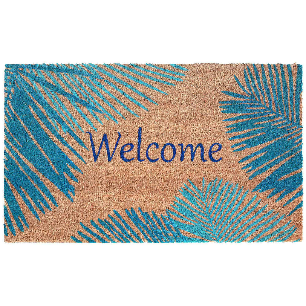 Natura Palm Border Coir Doormat with Non-Slip Backing