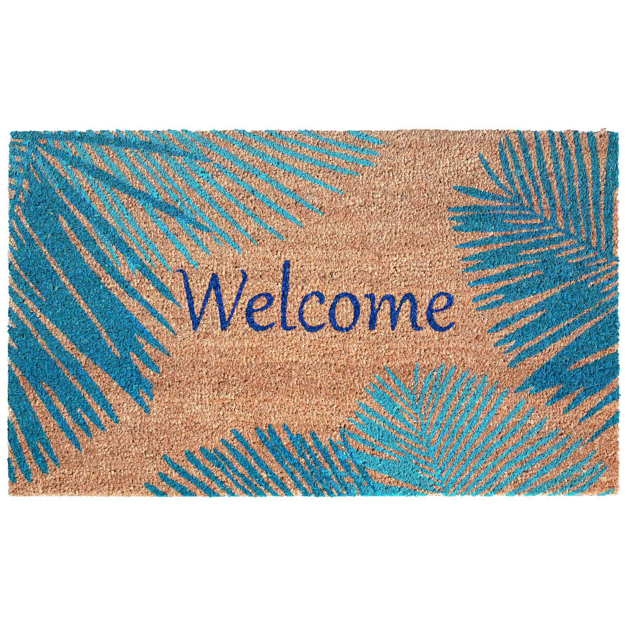 Natura Palm Border Coir Doormat with Non-Slip Backing