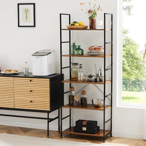 5 Tier Black Ladder Bookshelf I764