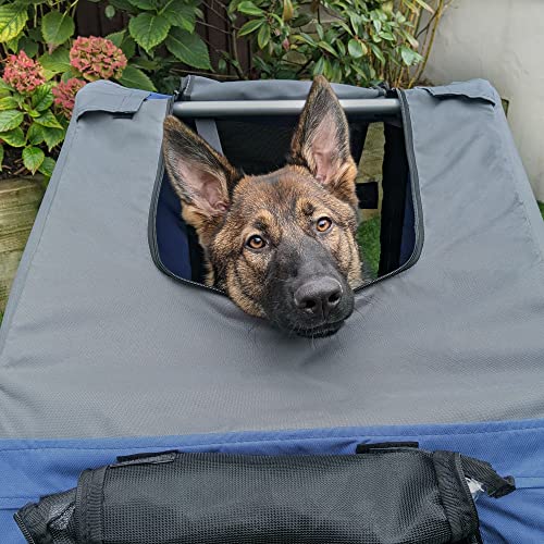 Dog Bike Trailer Pet Cart Bicycle Wagon Cargo Carrier with 3 Entrances Large Wheels Mesh Screen N715009