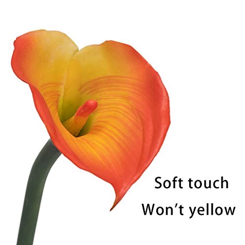 5 Pcs 25.6'' Yellow Latex Artificial Calla Lily Bouquet U79182