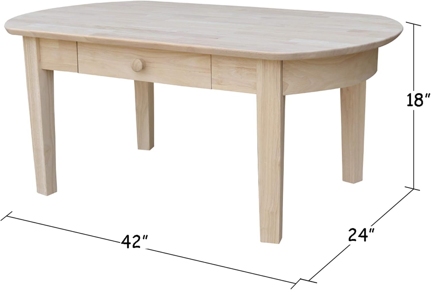 Oval Coffee Table, Unfinished Z495