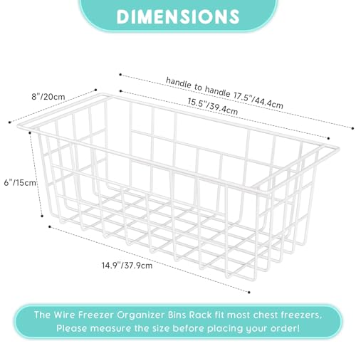17.5 inch 2Packs Metal Wire Freezer Basket with Hanging Handles V921