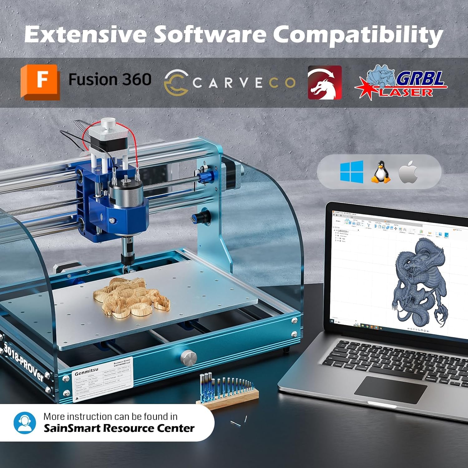 CNC Milling Machine with Aluminum Z Axis Assembly D487224